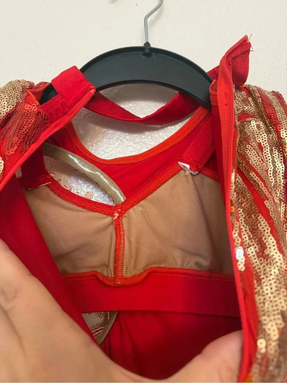Tenth House fire solo Dance costume red jazz fringe edgy IMPULSE TH24167 SA adul